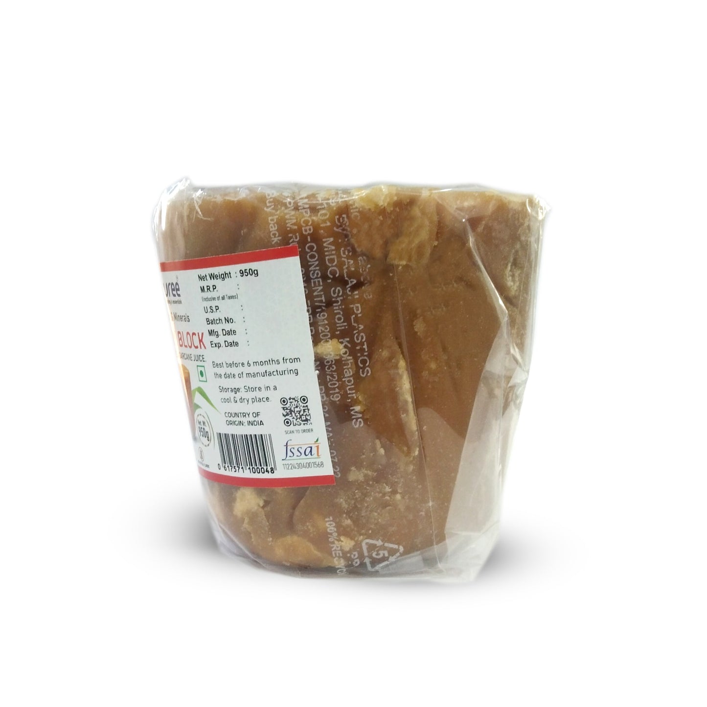 Chemical-Free Jaggery Block - 950g