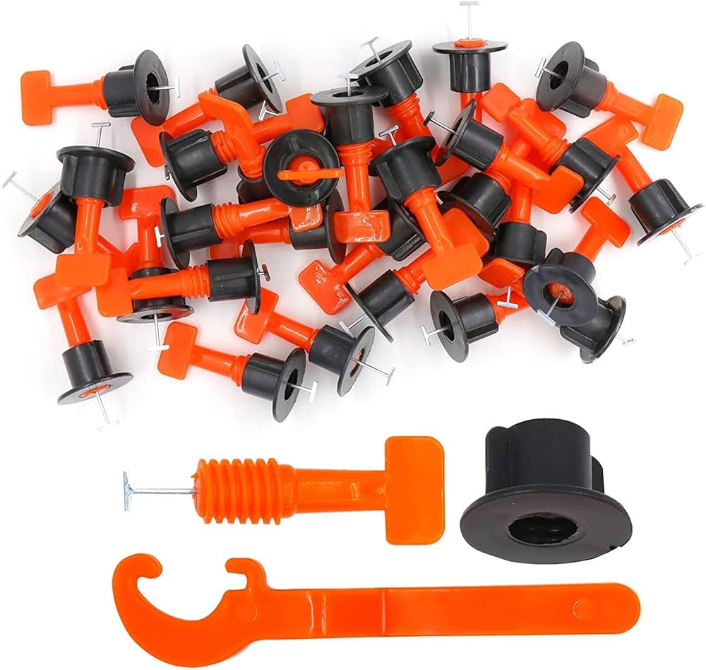 Tile Leveling System Reusable Jack 50 Pcs | Tile Leveler Needle with Tiles Spacers for Floor and Wall Tiles (50 Pcs)