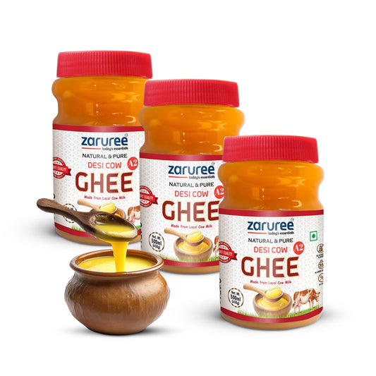 Organic Desi Cow A2 Ghee 500ml - Pack of 3