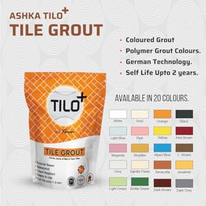 TILO+ Cementious Grout 1Kg - Tile Adhesive and Floor Adhesive (Pack of 2) (Ivory)