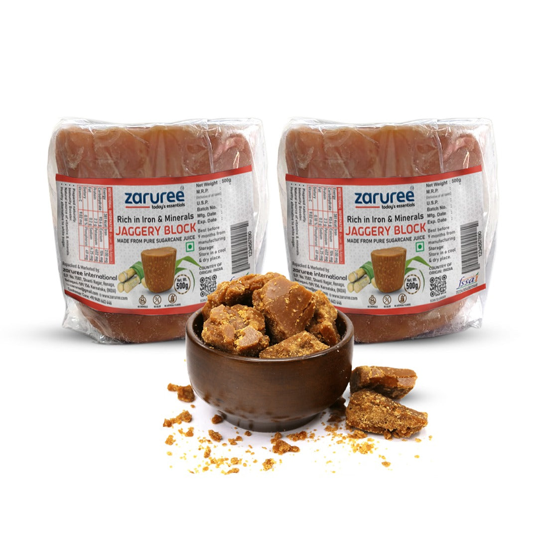 Chemical-Free Jaggery Block - 500g Pack of 2