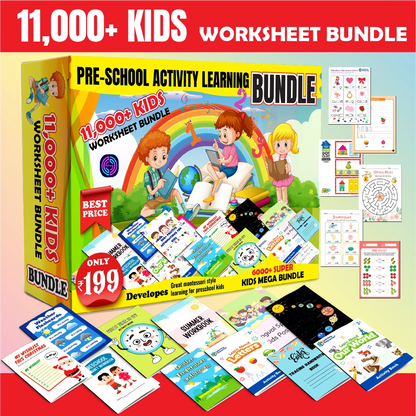 11000+ Preschool, Kindergarden Worksheet and Parenting Bundle