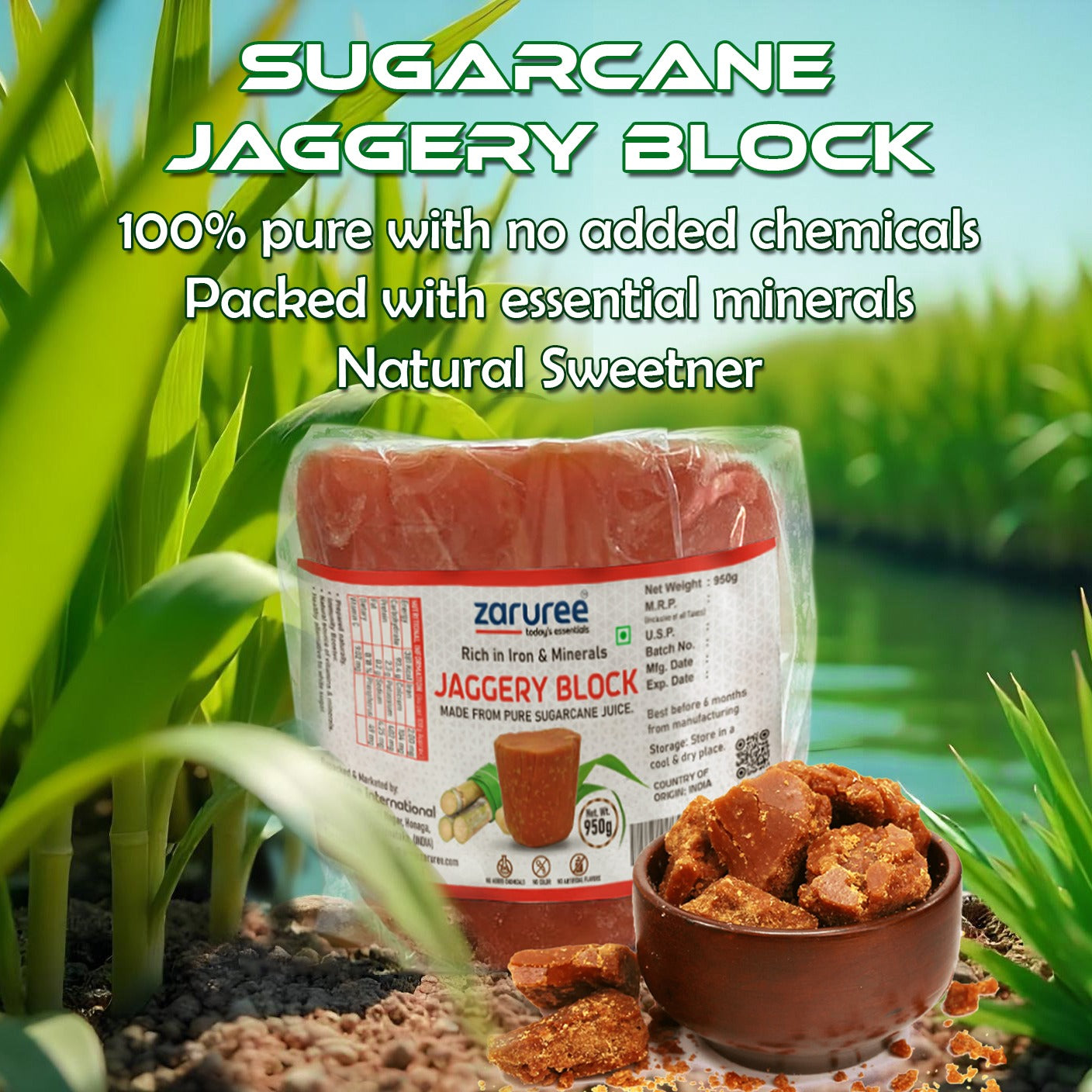 Organic Jaggery Block 500g