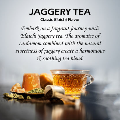 Classic Elaichi Flavour Jaggery Tea - 500gm - 80 cups (50 ml) - Healthy refreshing drink