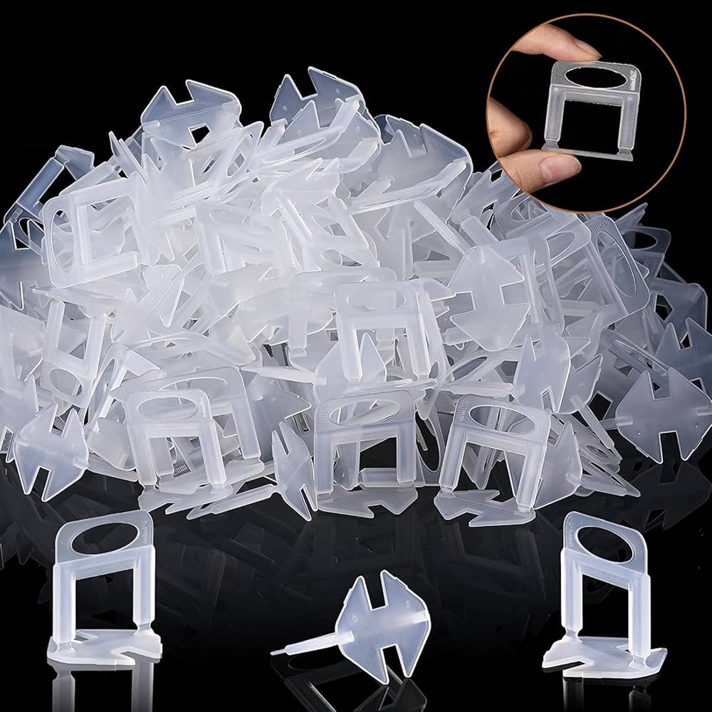 Plastic Tile Leveling Spacer Clips 3mm - Eliminate Lippage for Floor and Wall Tile Installation (100 Pcs)