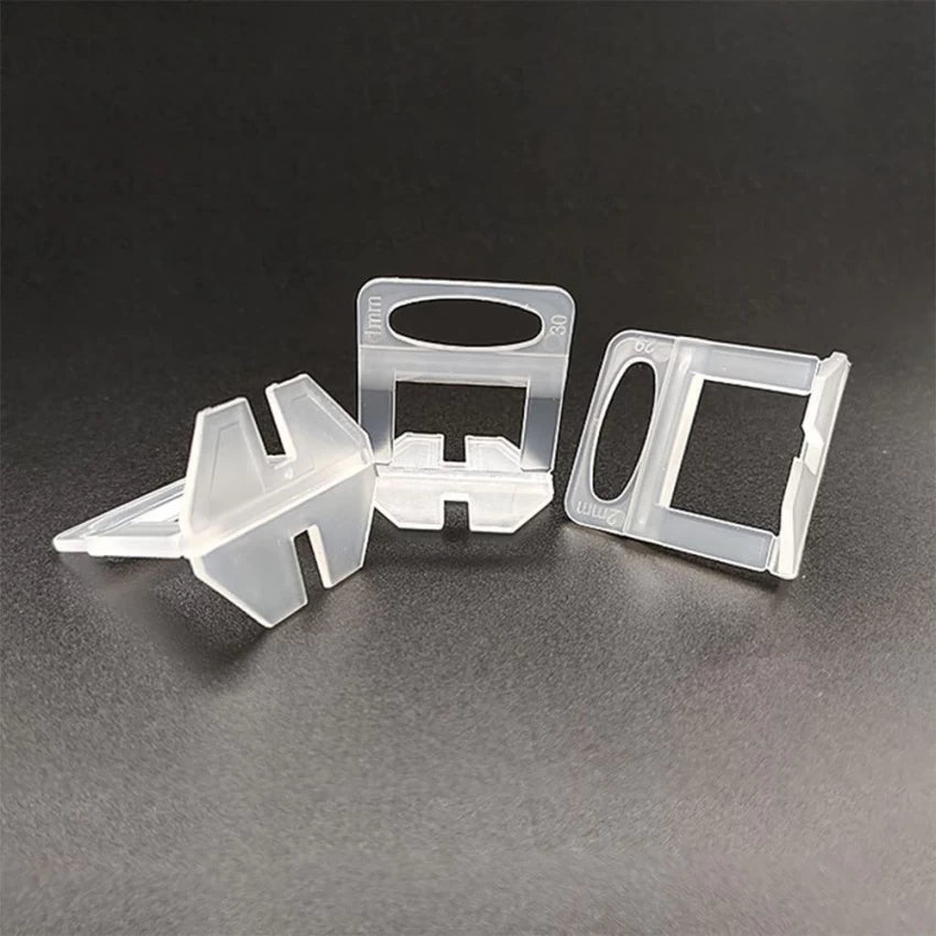 Plastic Tile Leveling Spacer Clips 3mm - Eliminate Lippage for Floor and Wall Tile Installation (100 Pcs)