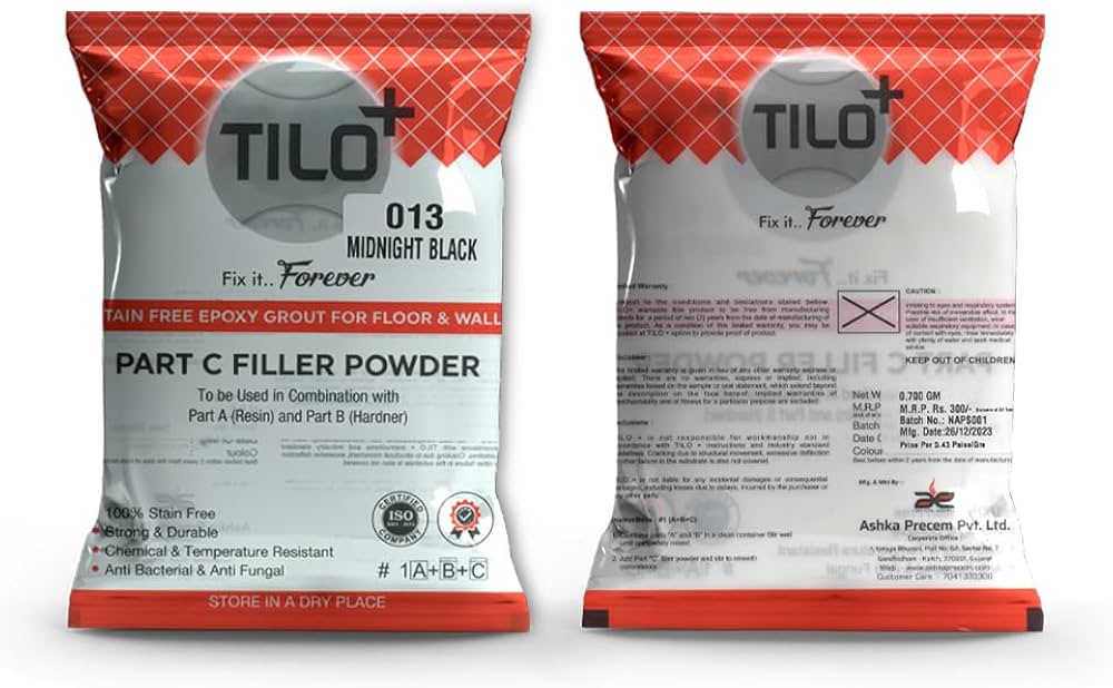 TILO+ Epoxy Grout 1Kg - Cement-based Powder with Resin, Hardner and Filler (Red Brown)